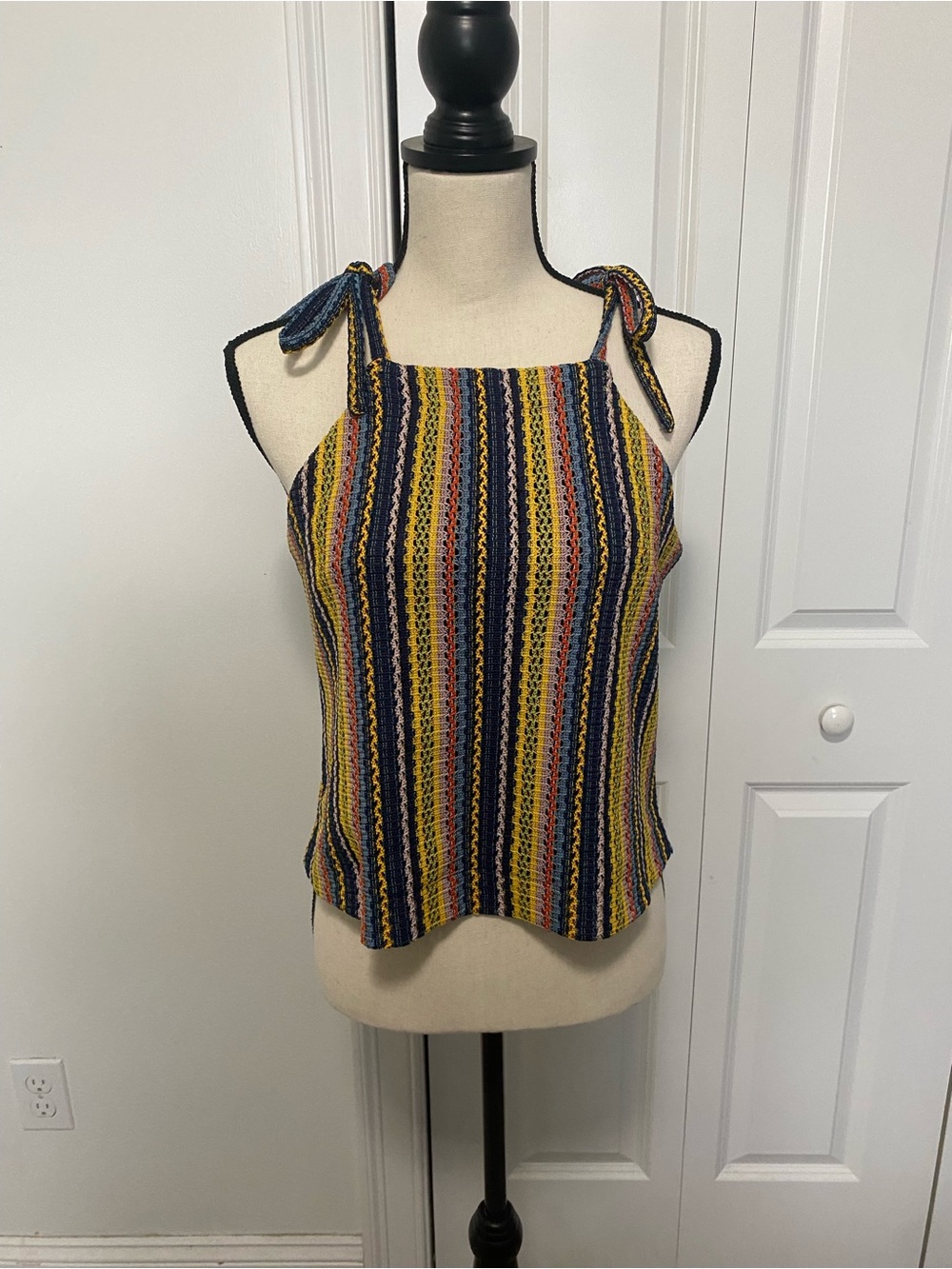 NWOT TeXTURE & Thread Madewell striped Tie-Shoulder Knit Tank Top